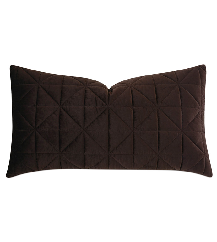 Nova Quilted Velvet King Sham in Cocoa