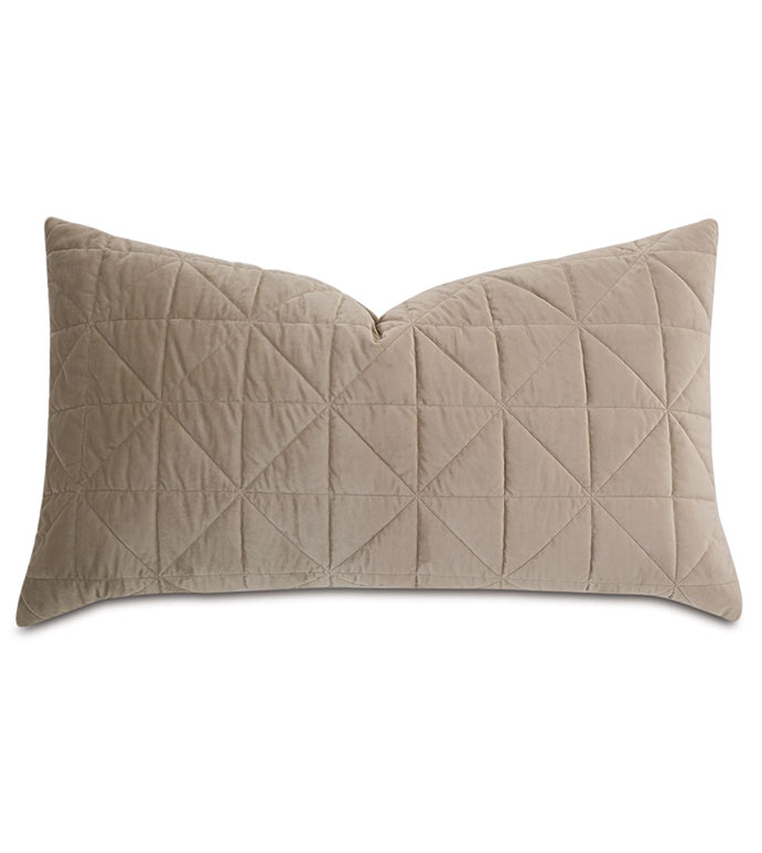 Nova Quilted Velvet King Sham in Fawn