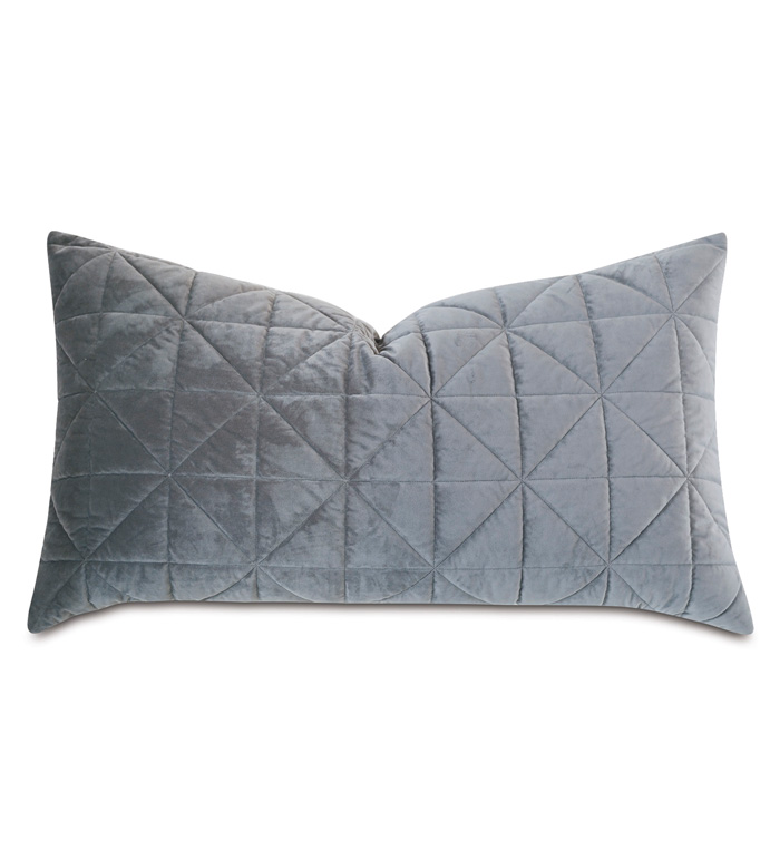 Nova Quilted Velvet King Sham in Heather