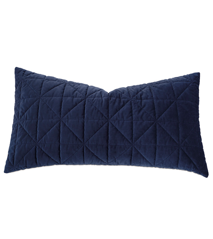 Nova Quilted Velvet King Sham in Indigo