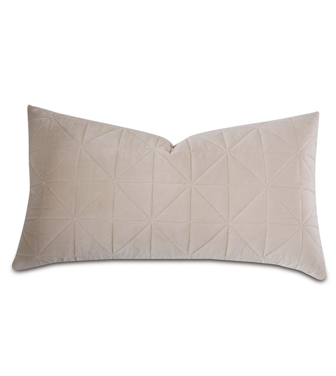 Nova Quilted Velvet King Sham in Ivory