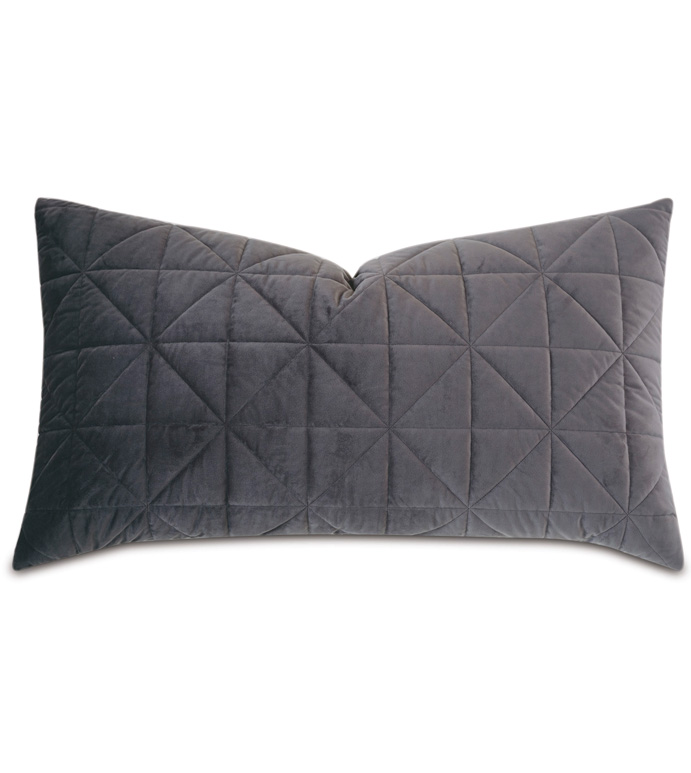 Nova Quilted Velvet King Sham in Slate