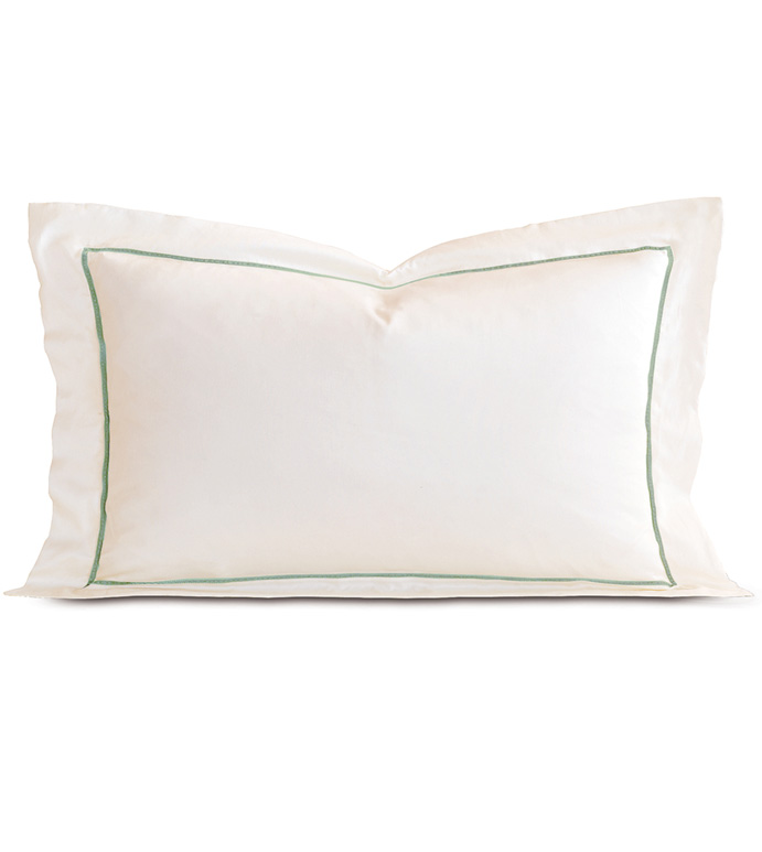Linea Velvet Ribbon King Sham In Ivory & Aloe