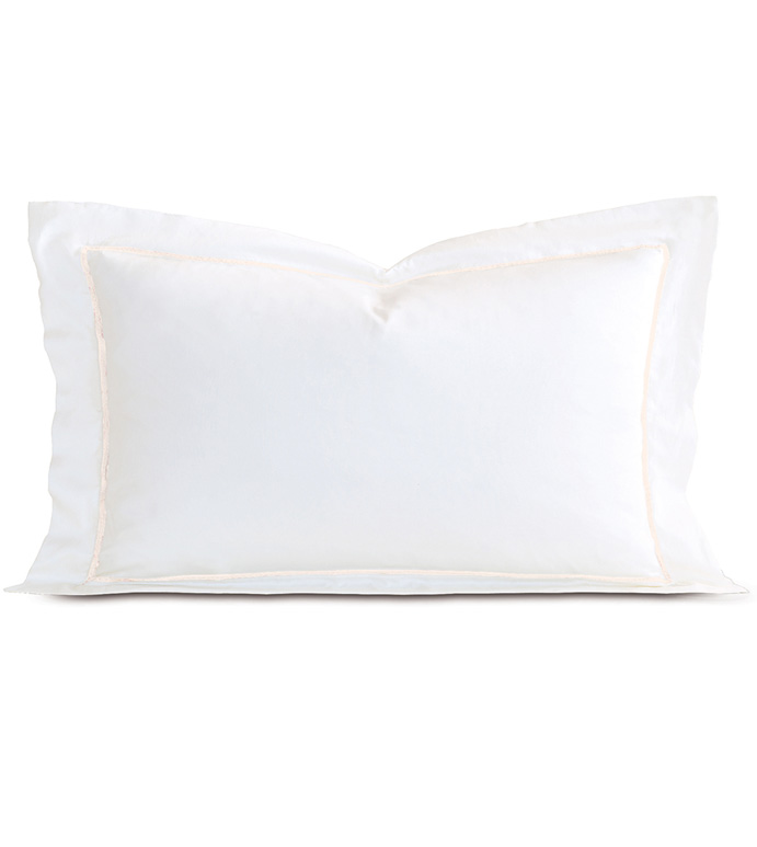 Linea Velvet Ribbon King Sham In White & Ecru