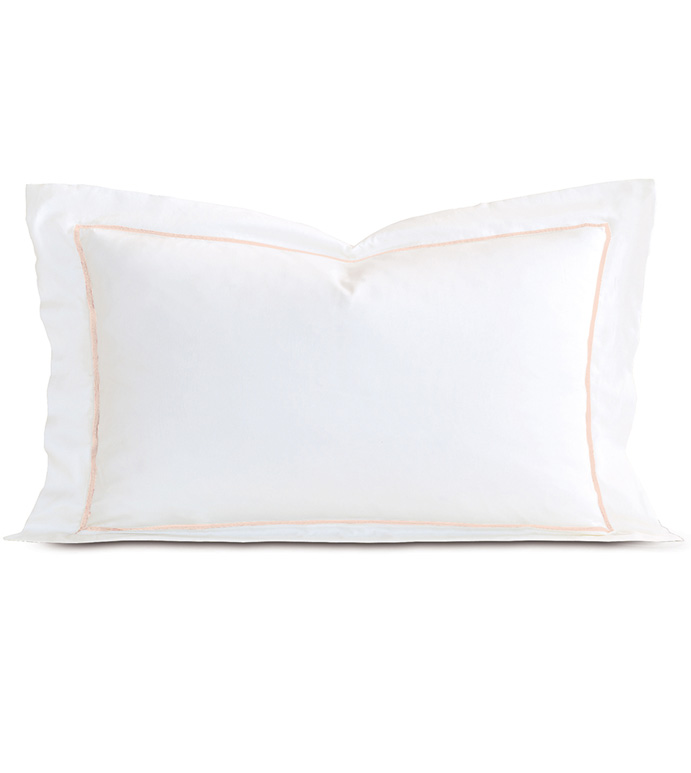 Linea Velvet Ribbon King Sham In White & Nectar