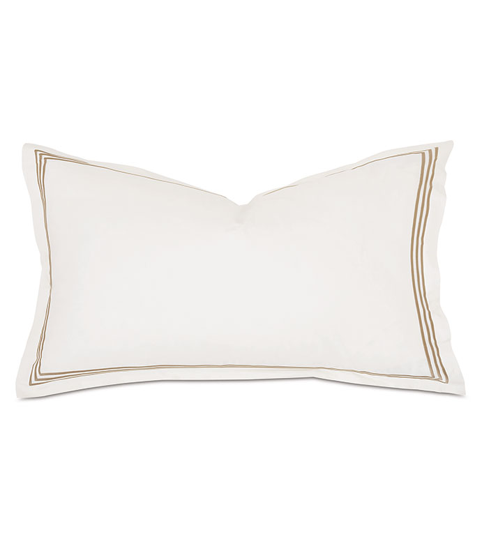 Tessa Satin Stitch King Sham in Ivory/Antique