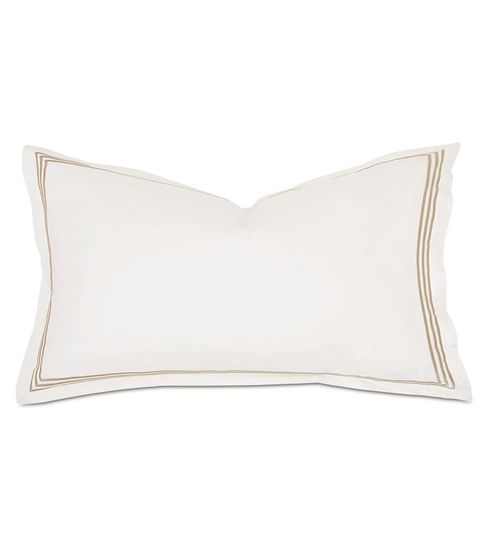 Tessa Satin Stitch King Sham in Ivory/Bisque