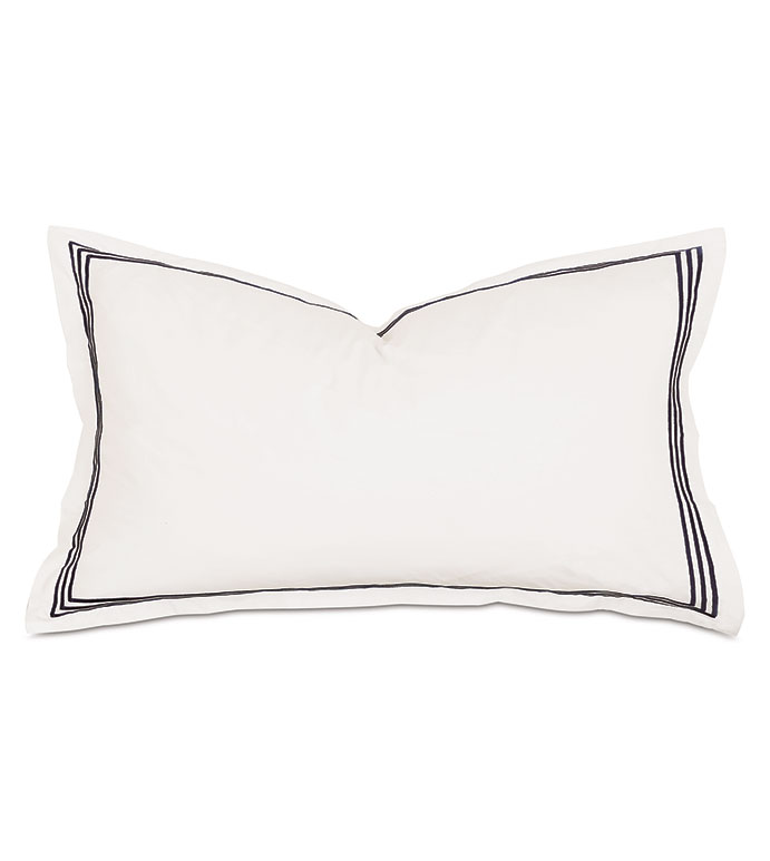 Tessa Satin Stitch King Sham in Ivory/Black