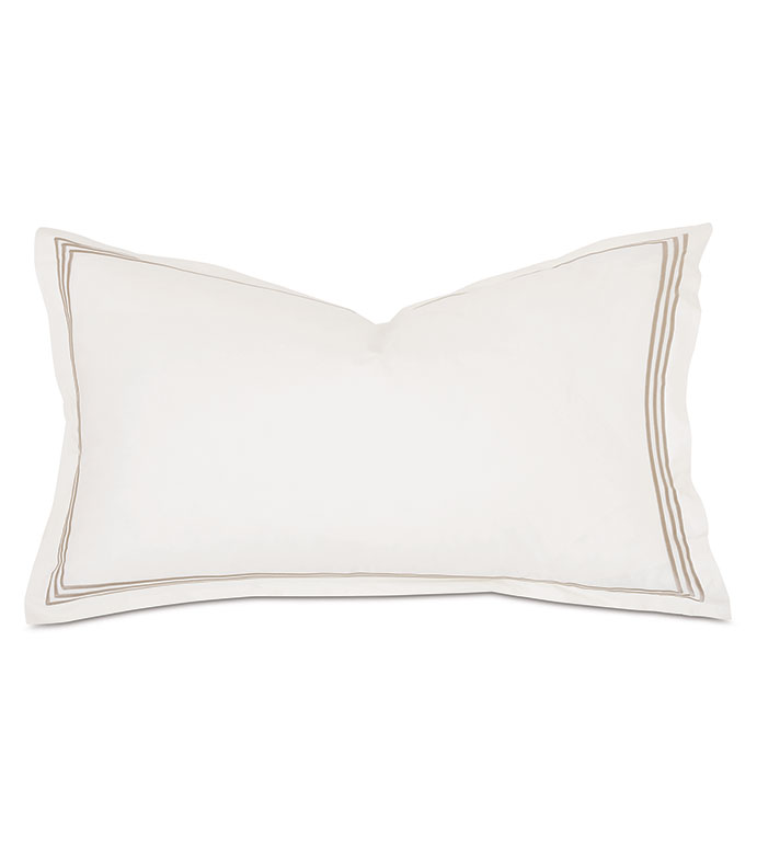 Tessa Satin Stitch King Sham in Ivory/Sable