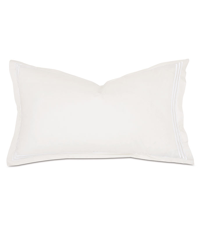 Tessa Satin Stitch King Sham in Ivory/White