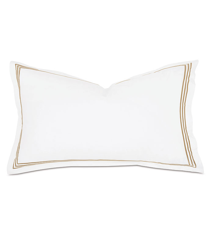 Tessa Satin Stitch King Sham in White/Antique