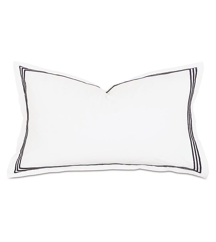 Tessa Satin Stitch King Sham in White/Black