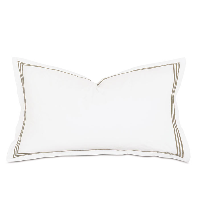 Tessa Satin Stitch King Sham in White/Sable