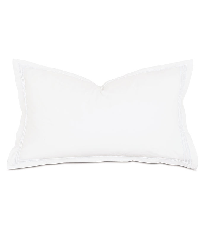 Tessa Satin Stitch King Sham in White/White