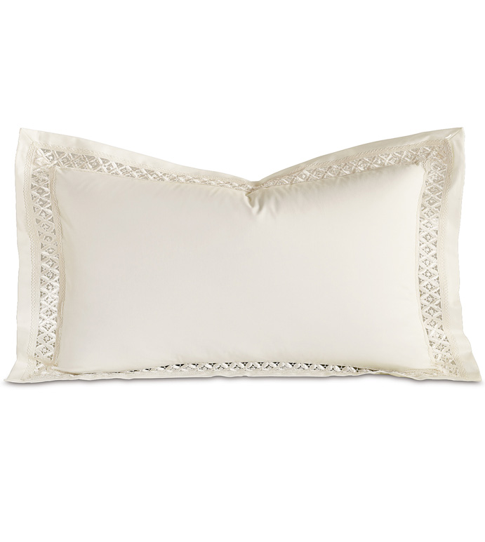 Juliet Lace King Sham in Ivory/Ivory