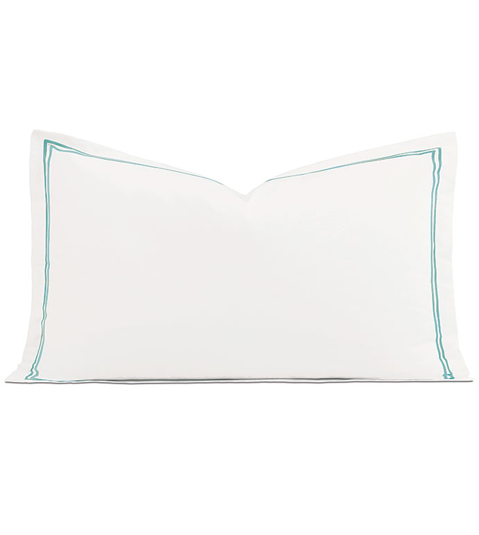 Enzo Satin Stitch King Sham In Aruba