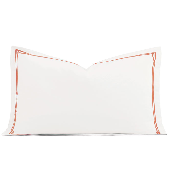 Enzo Satin Stitch King Sham in Coral