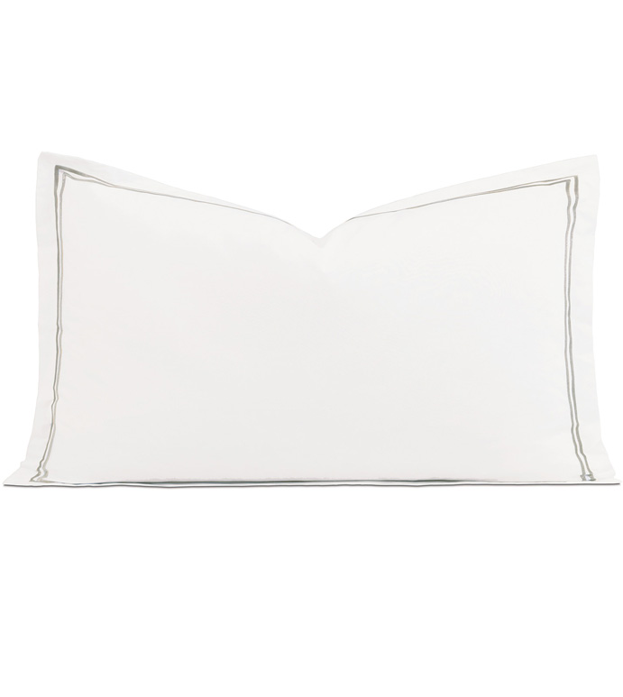 Enzo Satin Stitch King Sham in Dove