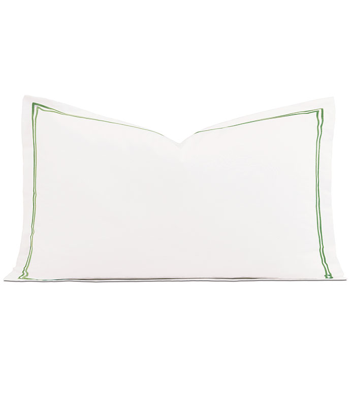 Enzo Satin Stitch King Sham In Emerald