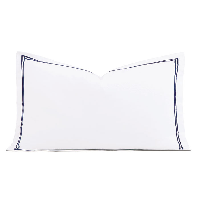 Enzo Satin Stitch King Sham in Navy