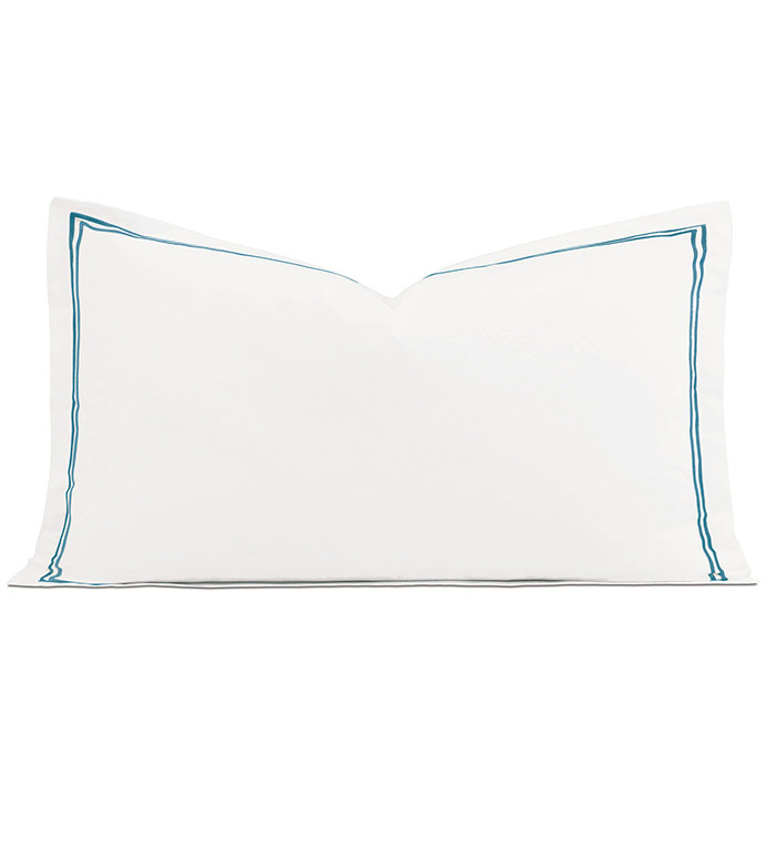 Enzo Satin Stitch King Sham in Ocean