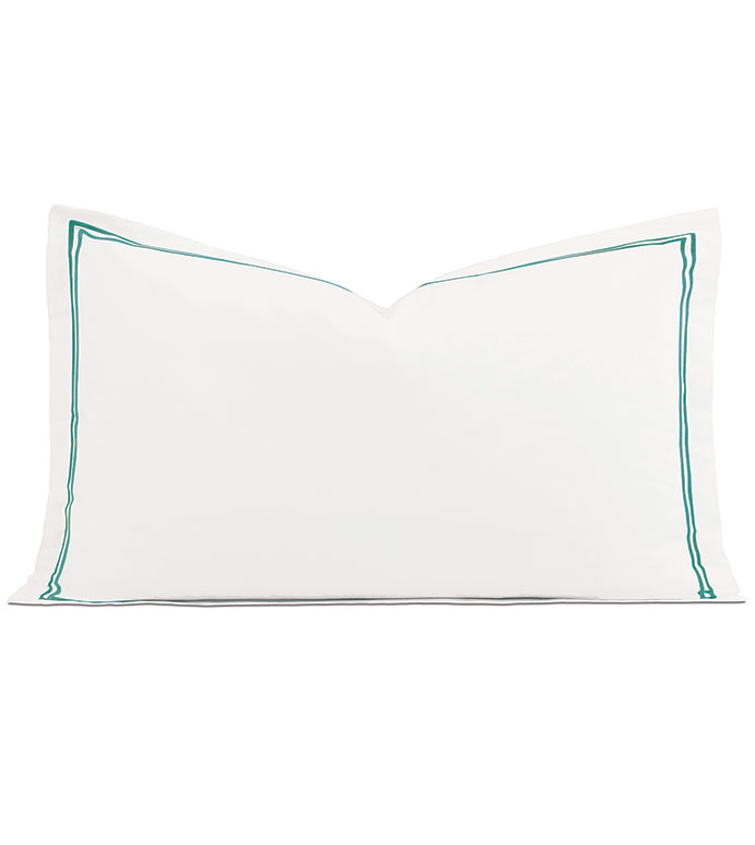 Enzo Satin Stitch King Sham in Peacock