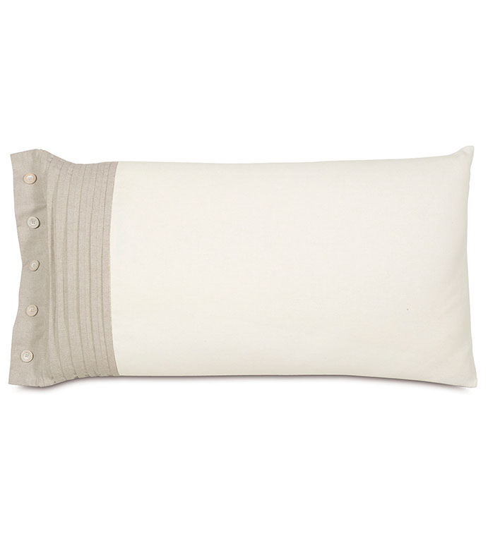 Maritime Pleated Left King Sham In Ivory