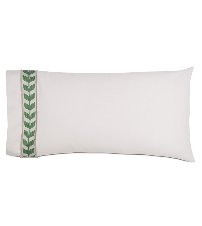 Akela Leaf King Sham In Green (Left)