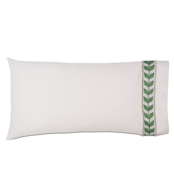 Akela Leaf King Sham In Green (Right)