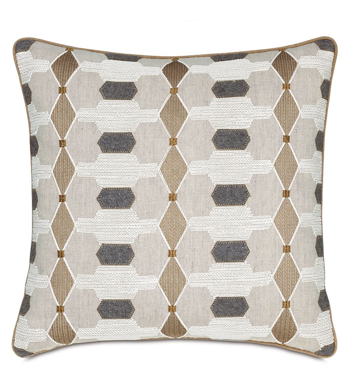 LEVI EMBROIDERED DECORATIVE PILLOW