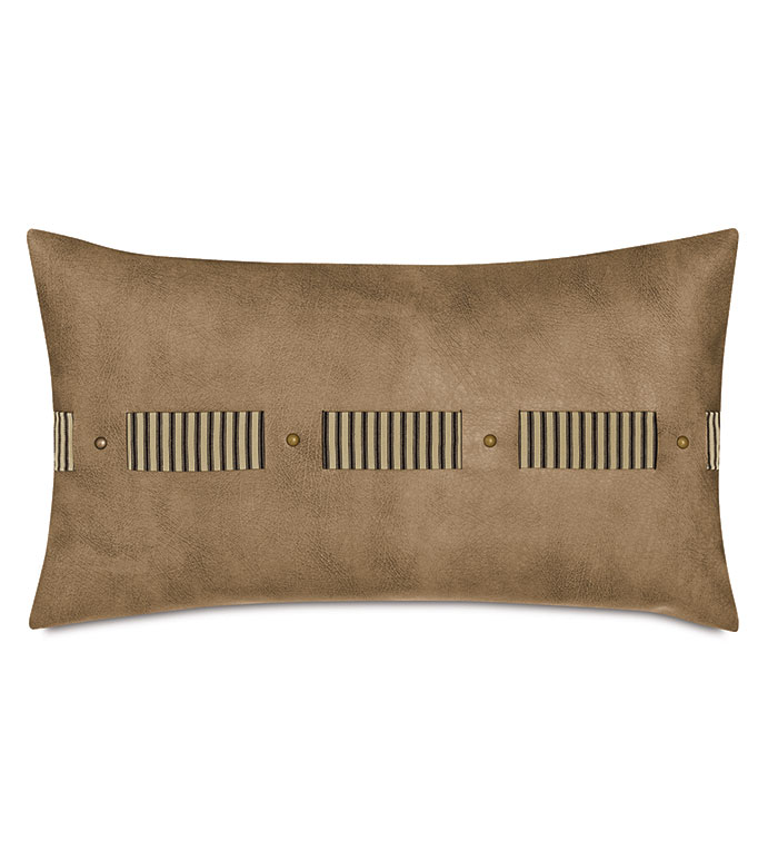 LORENZO FAUX LEATHER DECORATIVE PILLOW