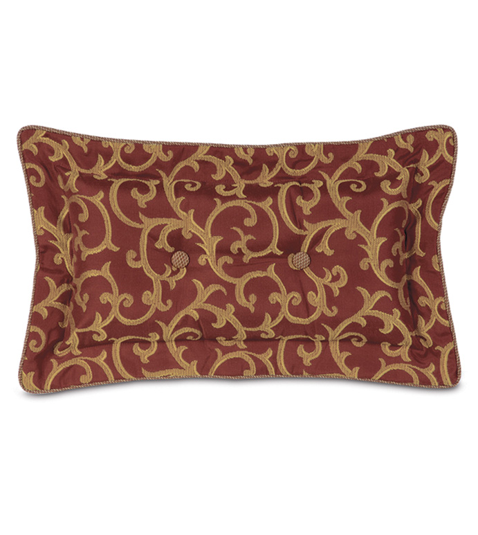 Medici: Pazzi Garnet With Flange Tufted Pillow