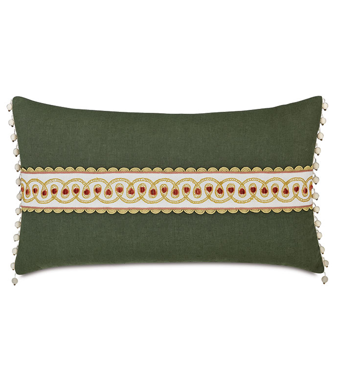MANDERLEY EMBROIDERED BORDER DECORATIVE PILLOW