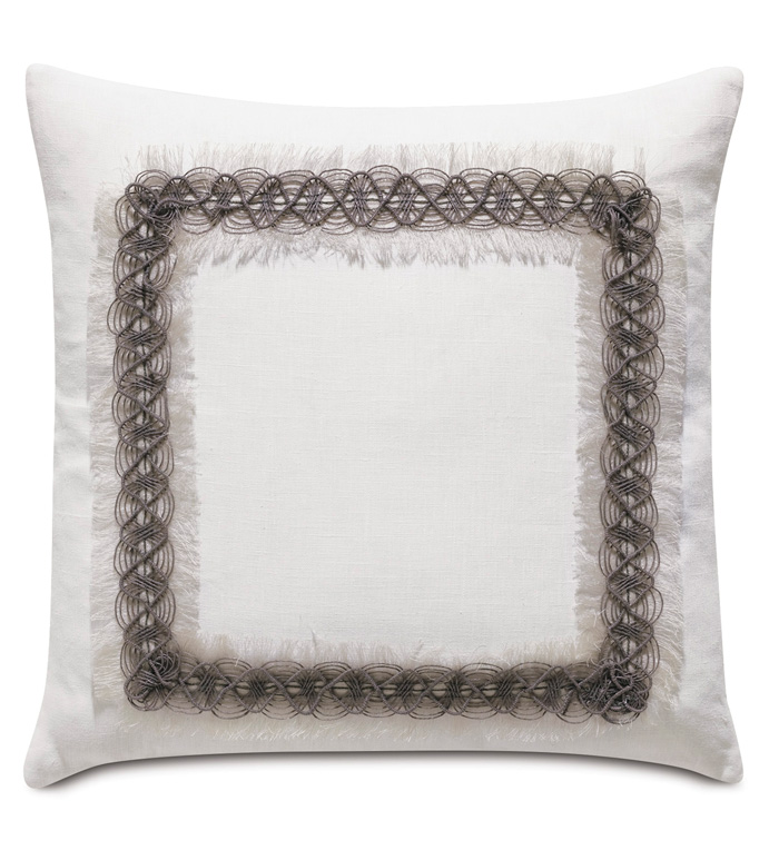 Naomi Border Accent Pillow In White