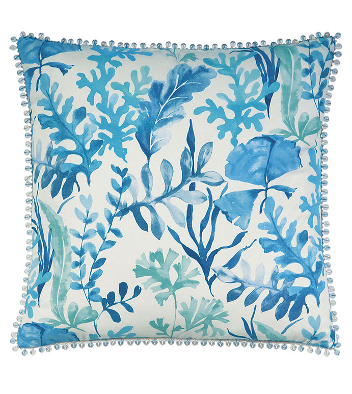 Olympia Azure With Beaded Trim