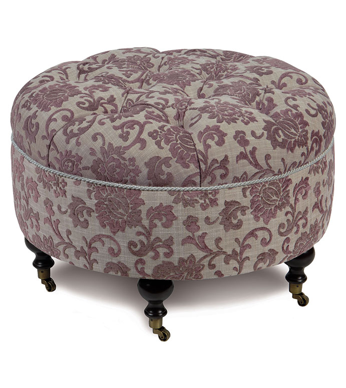 Mica Gunmetal Round Ottoman