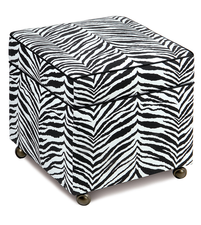 Gibby Onyx Boxed Ottoman