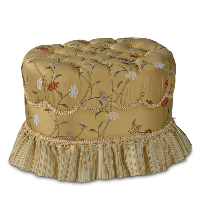 Gabrielle Oval Tufted Ottoman