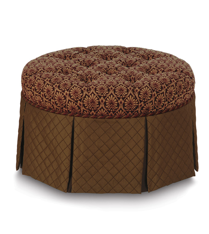 Ennis Plum Round Ottoman