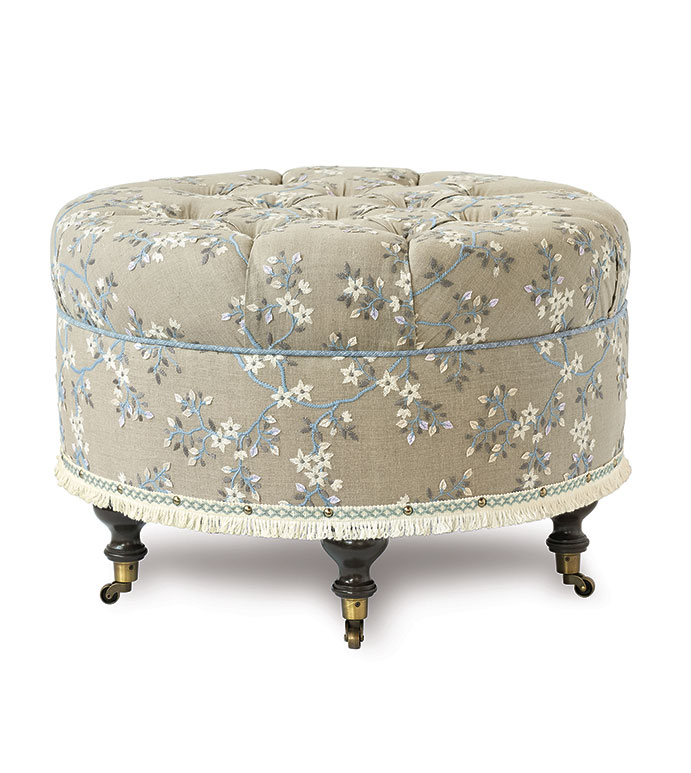 Amberlynn Embroidered Ottoman