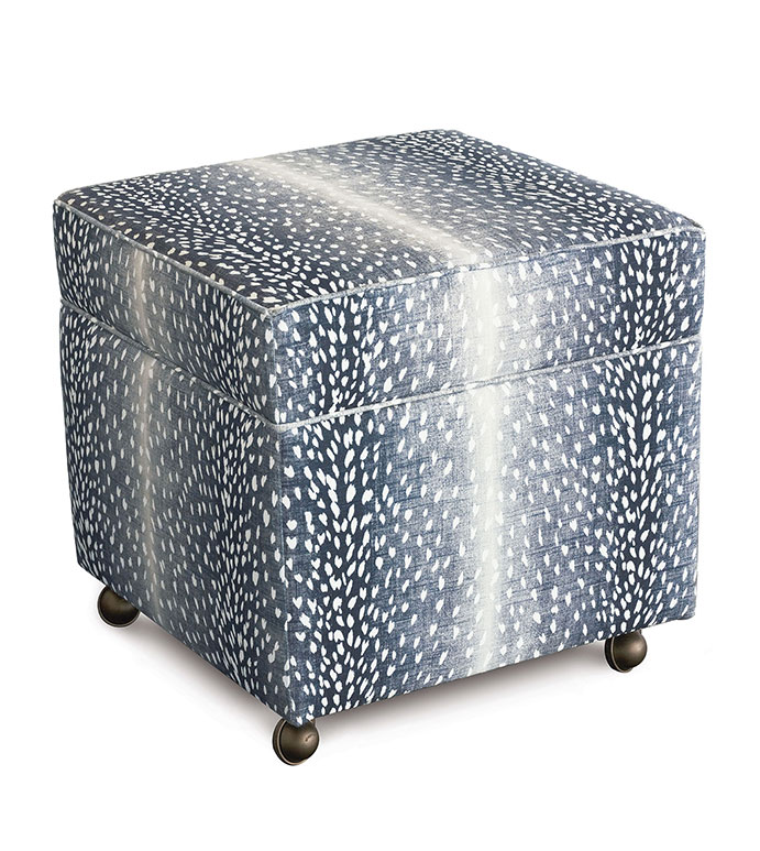 Wiley Storage Ottoman in Navy