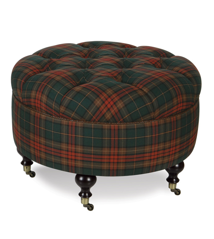 Brandy Spice Round Ottoman
