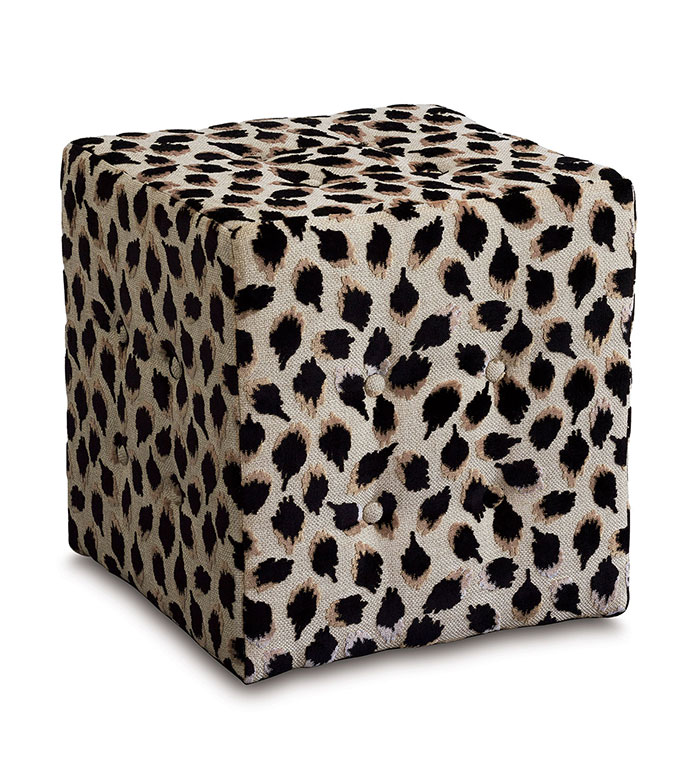 Ocelot Cube Ottoman in Black