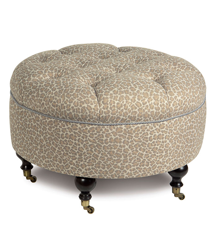 Parrish Fawn Round Ottoman