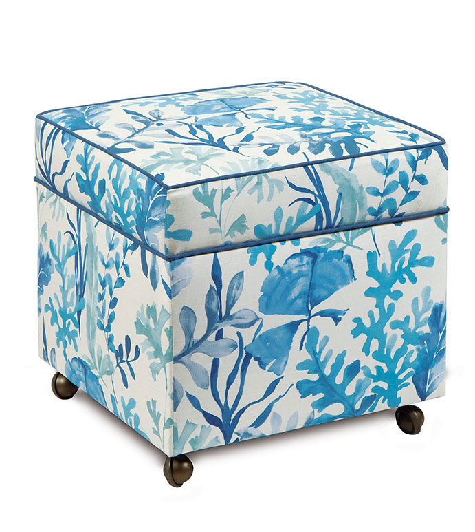 Olympia Azure Storage Boxed Ottoman
