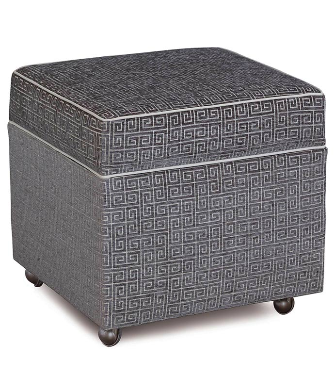 Amal Greek Key Storage Box Ottoman