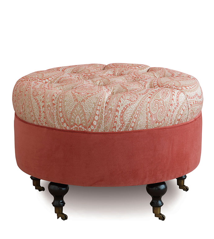 Rena Carnation Round Ottoman