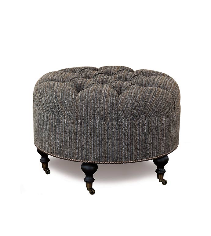 Reign Textured Round Ottoman