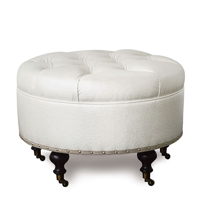 Danae Faux Ostrich Ottoman