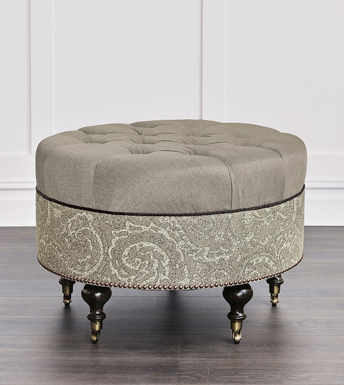 HIGHLAND BUTTON-TUFTED OTTOMAN